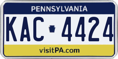 PA license plate KAC4424