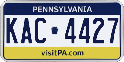 PA license plate KAC4427