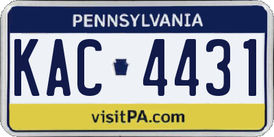 PA license plate KAC4431