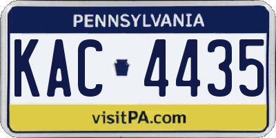 PA license plate KAC4435