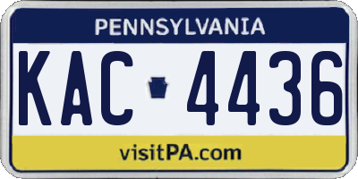 PA license plate KAC4436