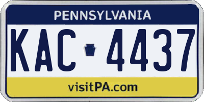 PA license plate KAC4437