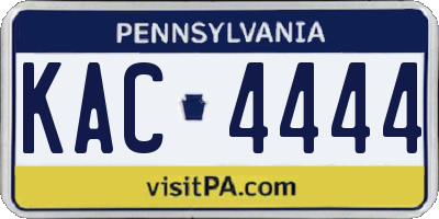 PA license plate KAC4444