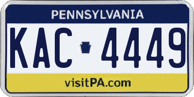 PA license plate KAC4449
