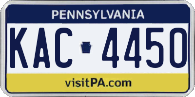 PA license plate KAC4450