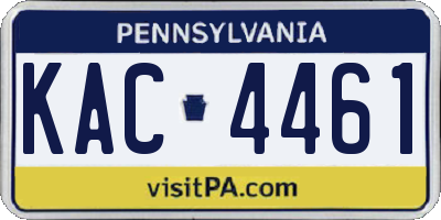 PA license plate KAC4461