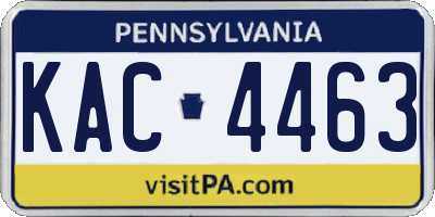 PA license plate KAC4463