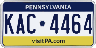 PA license plate KAC4464