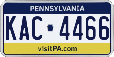 PA license plate KAC4466