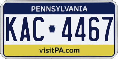 PA license plate KAC4467