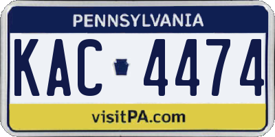 PA license plate KAC4474