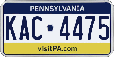 PA license plate KAC4475
