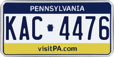PA license plate KAC4476