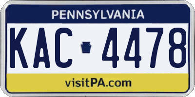 PA license plate KAC4478