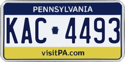 PA license plate KAC4493
