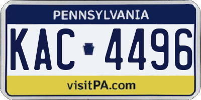 PA license plate KAC4496
