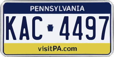 PA license plate KAC4497