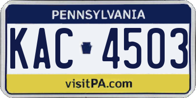 PA license plate KAC4503