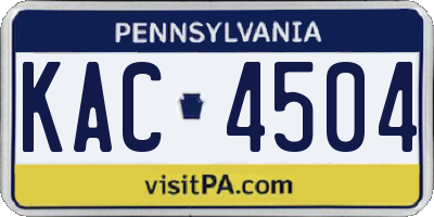 PA license plate KAC4504
