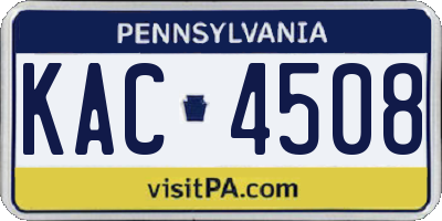 PA license plate KAC4508
