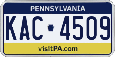 PA license plate KAC4509