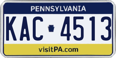 PA license plate KAC4513
