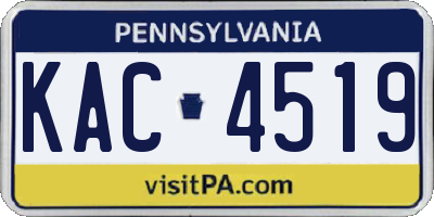 PA license plate KAC4519
