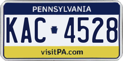 PA license plate KAC4528