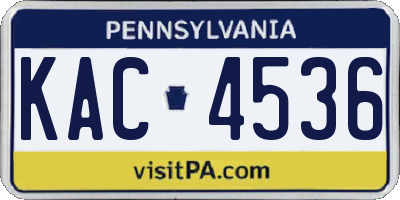 PA license plate KAC4536