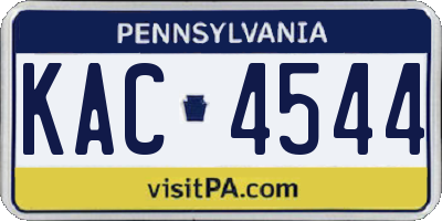 PA license plate KAC4544