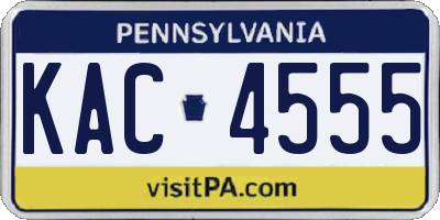 PA license plate KAC4555