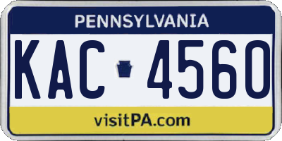 PA license plate KAC4560