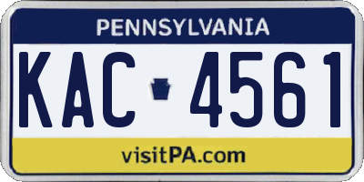 PA license plate KAC4561