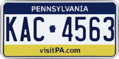 PA license plate KAC4563