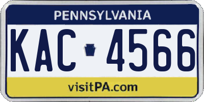 PA license plate KAC4566