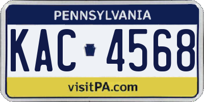 PA license plate KAC4568
