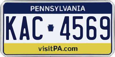 PA license plate KAC4569