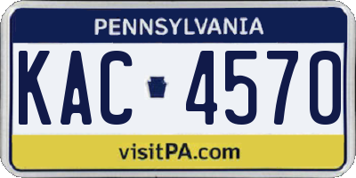 PA license plate KAC4570