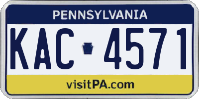 PA license plate KAC4571