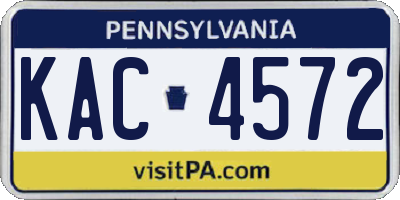 PA license plate KAC4572