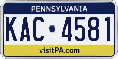PA license plate KAC4581
