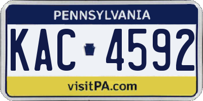 PA license plate KAC4592
