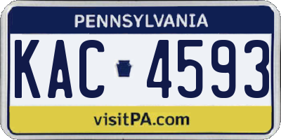 PA license plate KAC4593