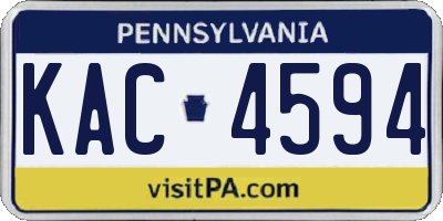 PA license plate KAC4594