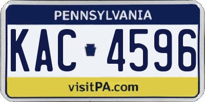 PA license plate KAC4596