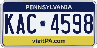 PA license plate KAC4598