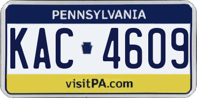 PA license plate KAC4609