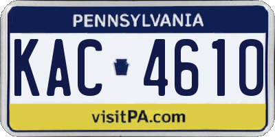 PA license plate KAC4610