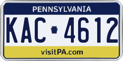 PA license plate KAC4612