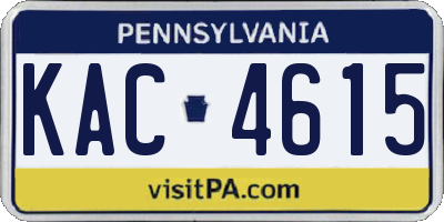 PA license plate KAC4615